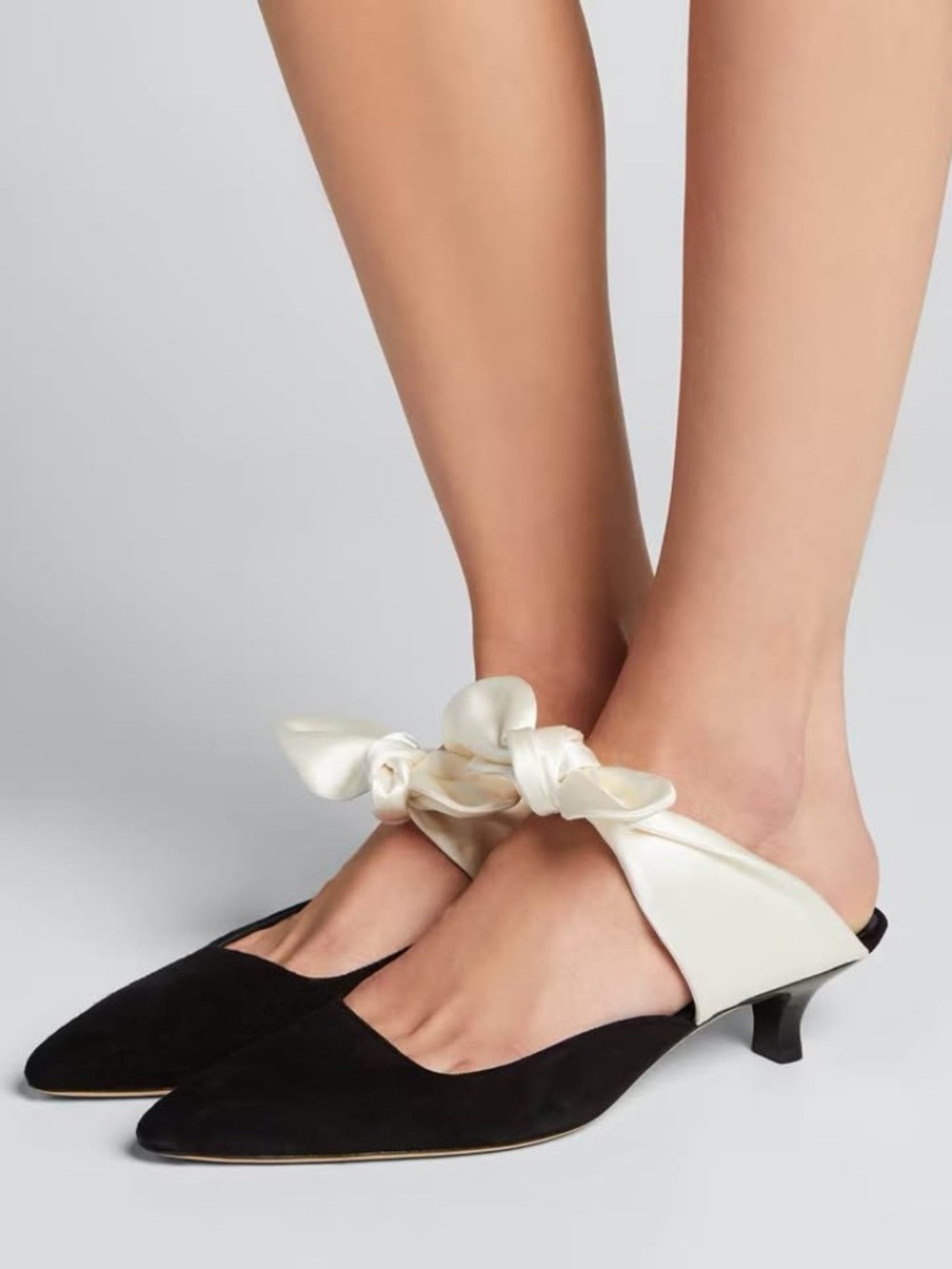 THE ROW Coco Suede & Satin Mule Pumps | EU 39